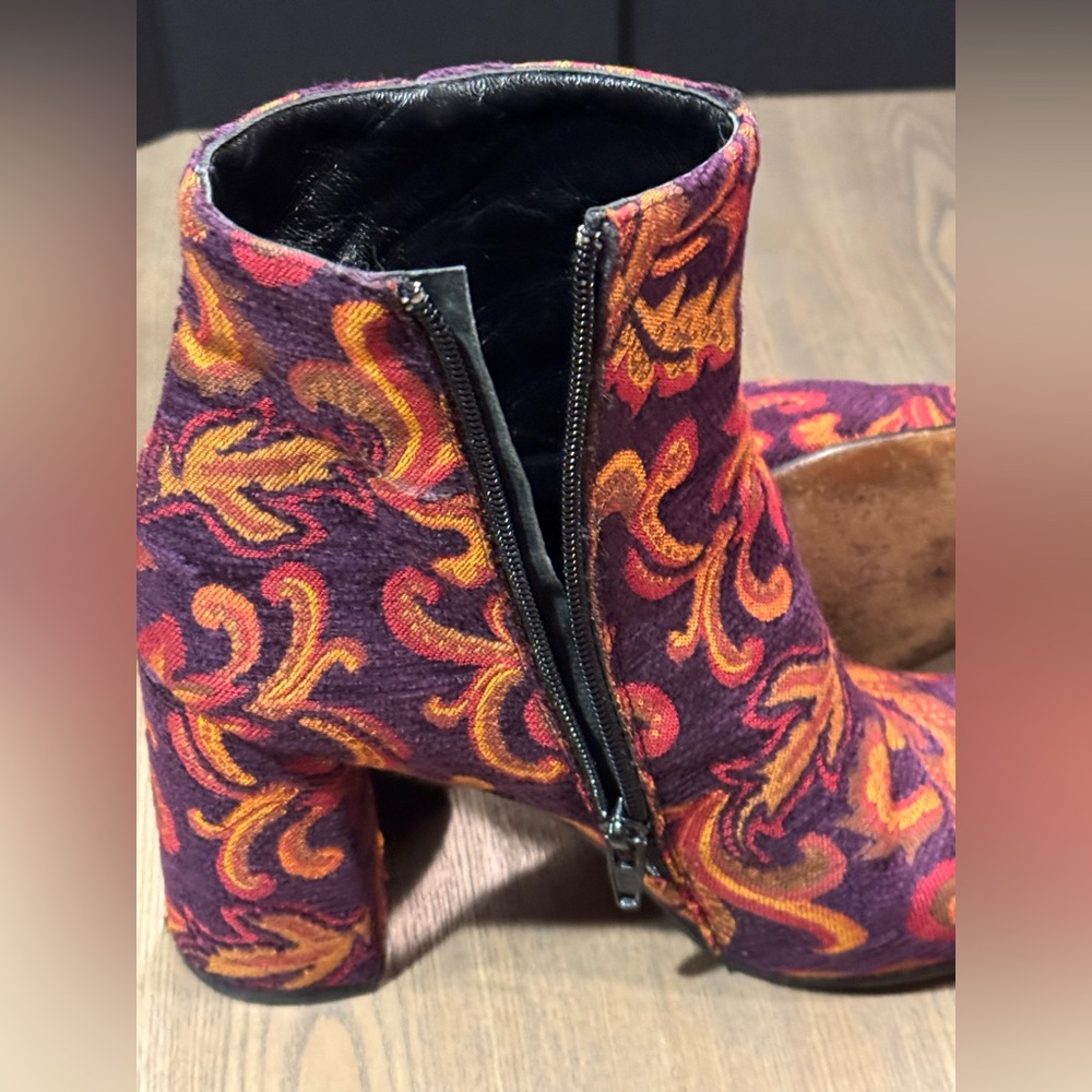 Linea Azzurra: Made in Italy: Floral Baroque Patterned Ankle Boots women size 37 - Picture 8 of 12